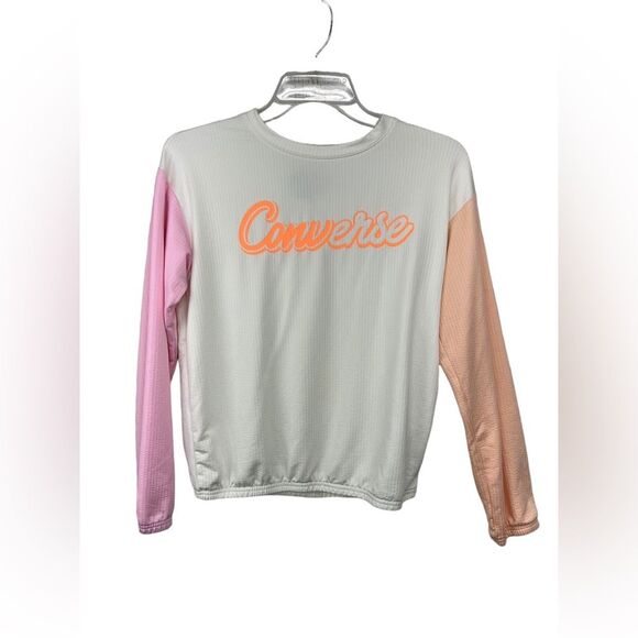 Converse Lightweight Pink Peach Pullover Top Girls Large 12-13 years - Picture 1 of 6
